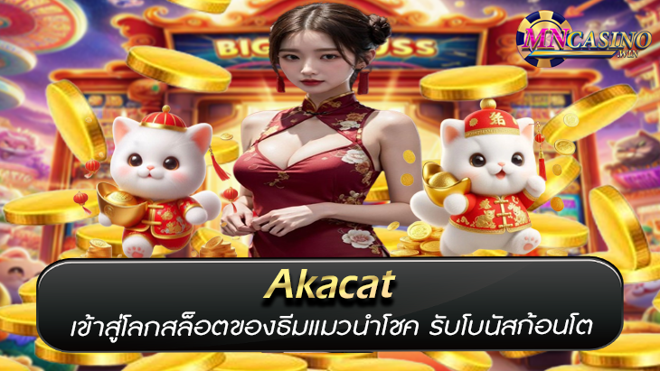 Akacat เข้าสู่โลกสล็อตของธีมแมวนำโชค รับโบนัสก้อนโต